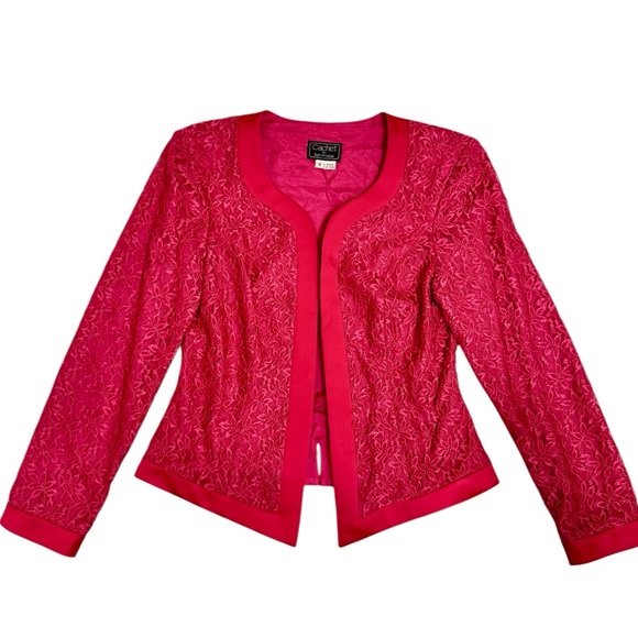 Cachet by Bari Protas Vintage Lace & Satin Blazer - Picture 10 of 11
